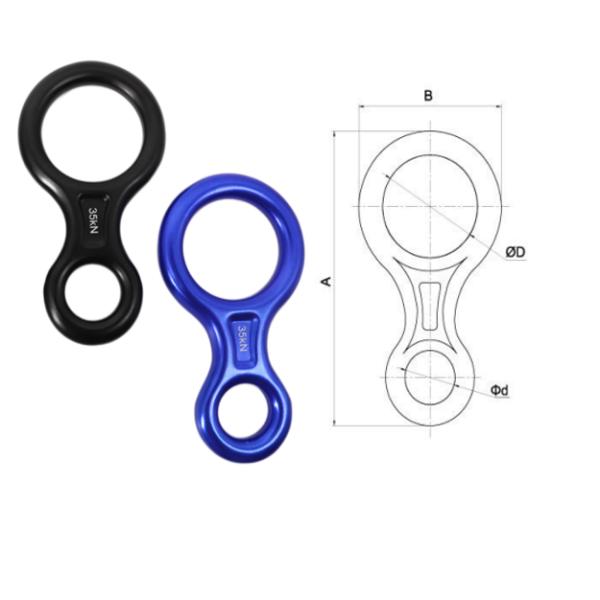 Aviation Aluminum Climbing Carabiner Slow Eight Character Descender Rings