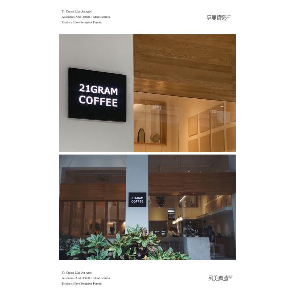 Metal Baking Paint Signage LED Light Box Indoor and Outdoor Signboard Custom Company Studio Signs