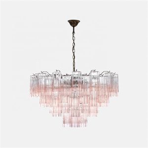China French Medieval Chandelier Light Luxury Duplex Loft Villa Living Room Exhibition Hall Handmade Glass Stair Lamp on sale