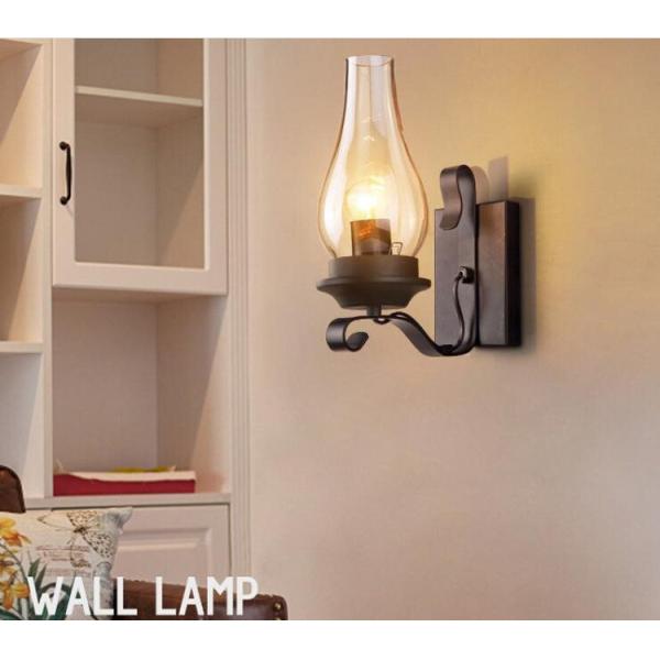 Retro industrial light iron wall lamp creative restaurant corridor bedroom bedside glass wall light (WH-VR-40)