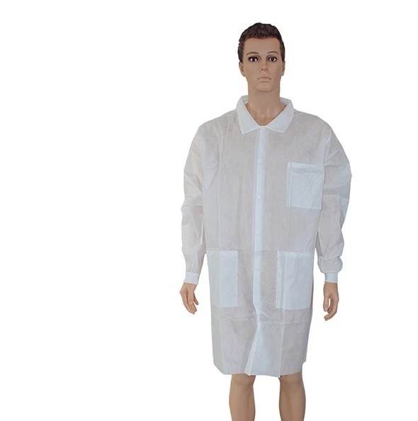 Fluid Resistant Smooth Soft 60GSM Disposable Lab Coats