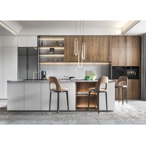 Foshan Factory Matt White Kitchen Cabinet Customized