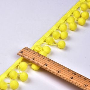 Garment Crochet Lace Yellow 3.5cm Pom Pom Tassel Trim