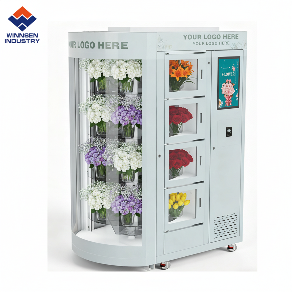 Automatic Flower Dispenser with 12mm Thick Insulation Material R134a Refrigerant