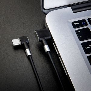 Elbow L Shaped Mobile Phone USB Cables Anti Fingerprint Practical