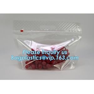 frosted reclosable zipper plastic bags with slider ziplock, round bottom slider