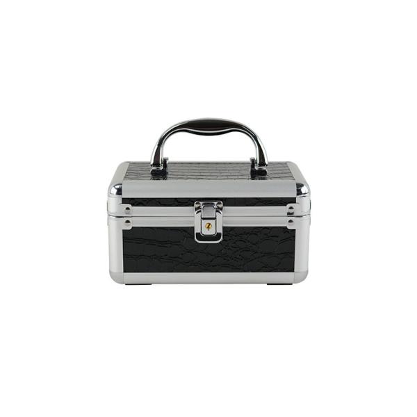 Buy Small Black PU Aluminum Cosmetic Case, Aluminum Cosmetic Beauty Boxes at wholesale prices