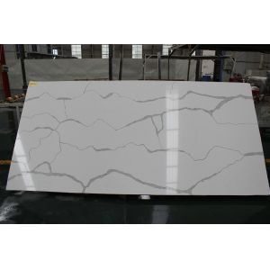 Durable Fire Proof Calacatta Quartz Countertops With Polished Surface Finished