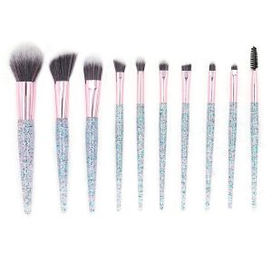 10piece Powder Glitter Facial Makeup Brushes