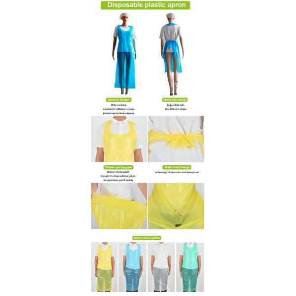 ISO13485 Dust Proof Polyethylene Disposable Apron