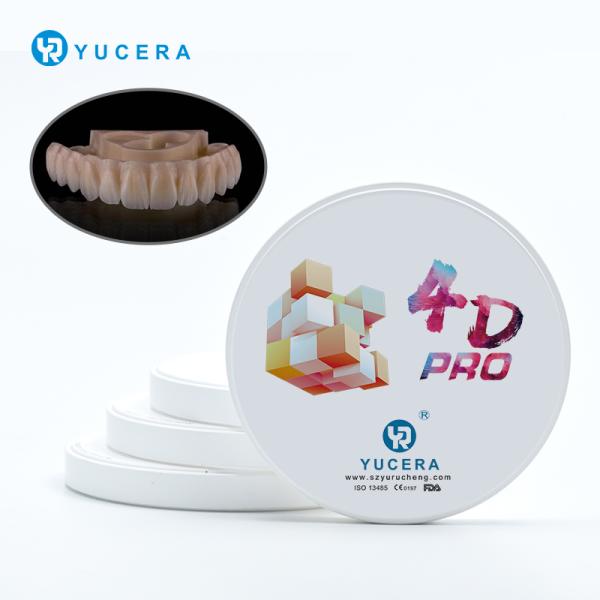 Yucera Zirconia Dental 4D Pro Zirconia Block Disc Crown and Bridge CADCAM for
