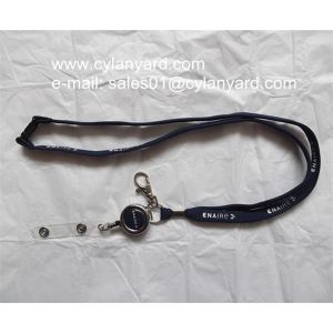 Luxury tube lanyard with metal retractible badge reel