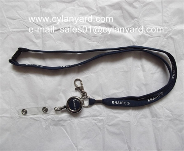 Buy Luxury tube lanyard with metal retractible badge reel at wholesale prices