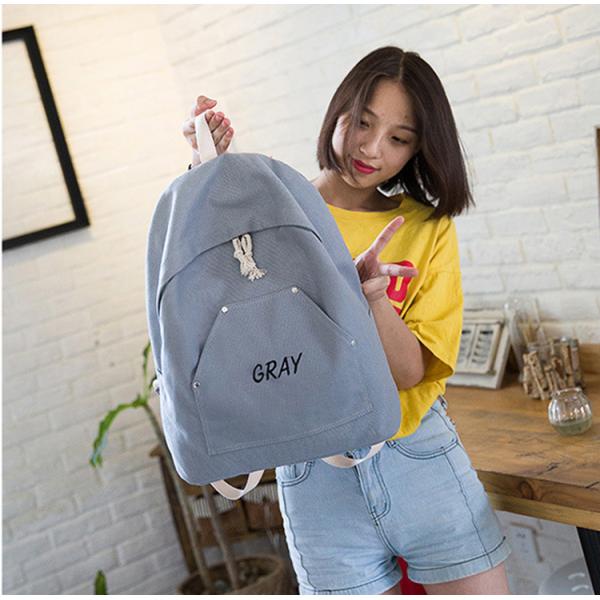 Hot sale canvas female Korean campus backpack simple mori backpack travel leisure bag