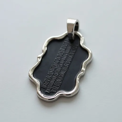 Quality Edgy Men's Pendant:Angular metal + smooth black,for fashion forward men. for sale