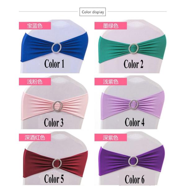 Coloured Spandex Sash Universal Lycra Chair Sash For Wedding party Decoration Lycra Band Bow Tie Band