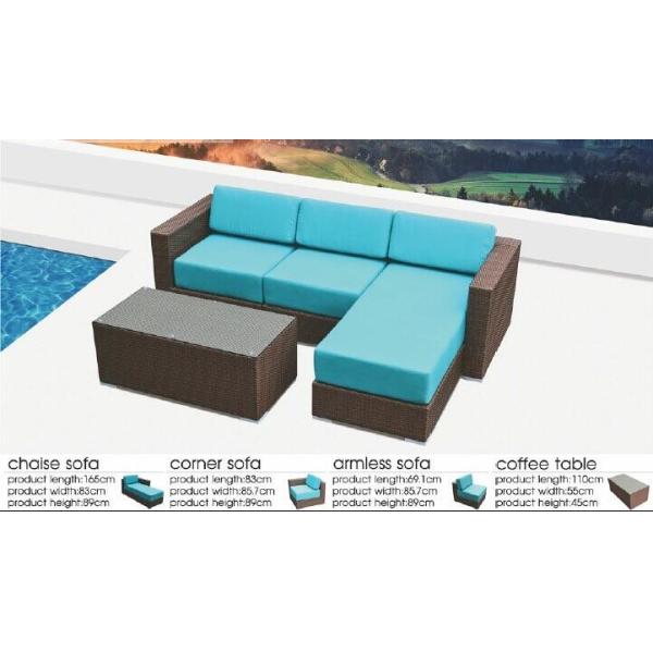 Buy 4pcs patio furniture wicker rattan garden sectional sofa -9224 at wholesale prices