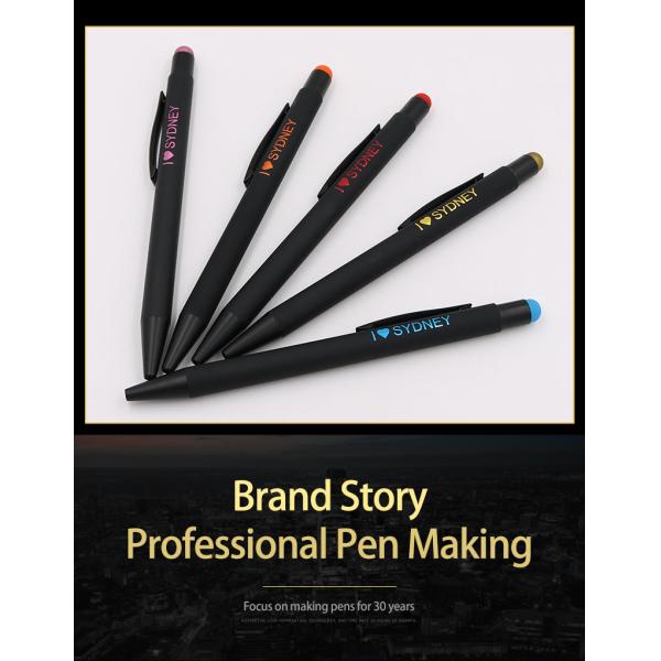 Wholesale Custom Logo Metal Touch Screen Ball Pen Soft Rubber Colorful Stylus Pen