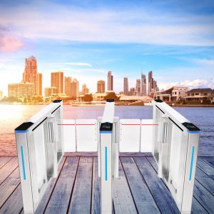 RFID DC Motor Office Security Gates Entrance Stainless Steel Anti Collision