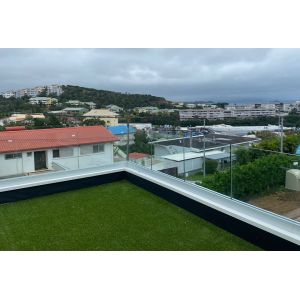 China SGCC Tempered Glass U Channel Glass Railing with LED Light and Stable Structure for Modern Balcony Design on sale