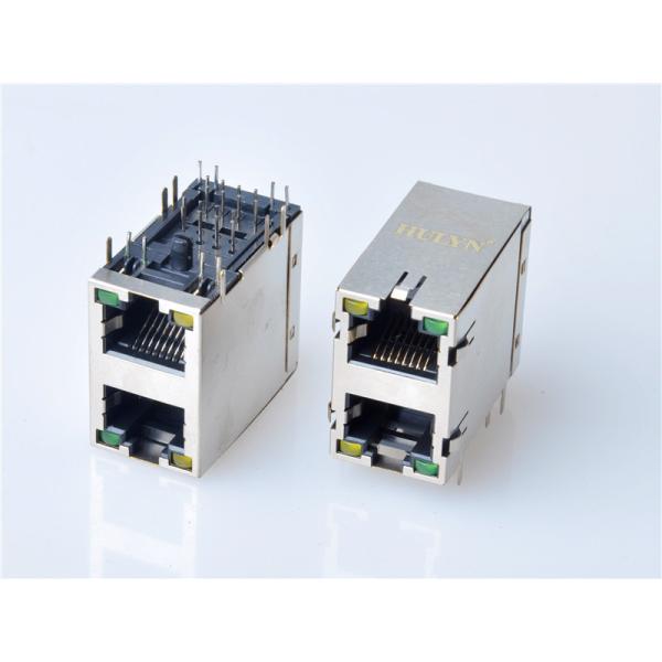 HULYN RJ45Jack, Shielded RJ45 Modular Jack Connector,with LEDs, 2x1 Ports,RJ45 connector LED
