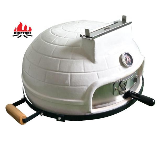 KIMSTONE 21 Inch Tabletop Pizza Oven Large Brick Pizza Stove White Portable Ceramic Grill