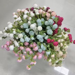 Loose Artificial Peonies Peach Ranunculus Silk Peony Flowers Bouquet