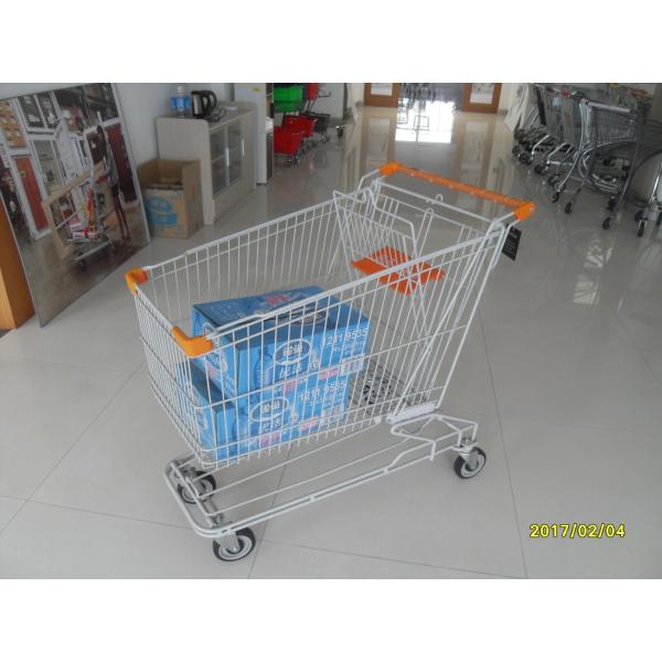 180L Asian Style Supermaket Wire Shopping Trolley With Customized Handle Logo