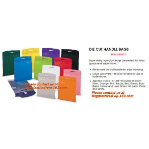 Custom Logo Design Printing Die Cut Handle Bag Pe Plastic Shopping Bag