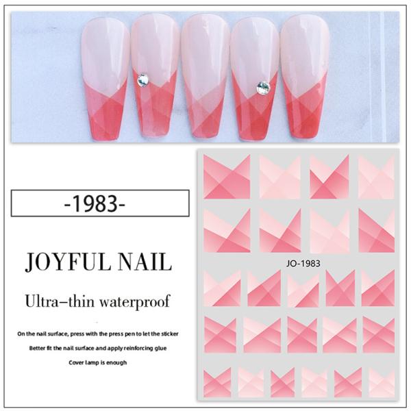 Half Transparent Black and White Smoke Nail Enhancement Stickers for French Nails