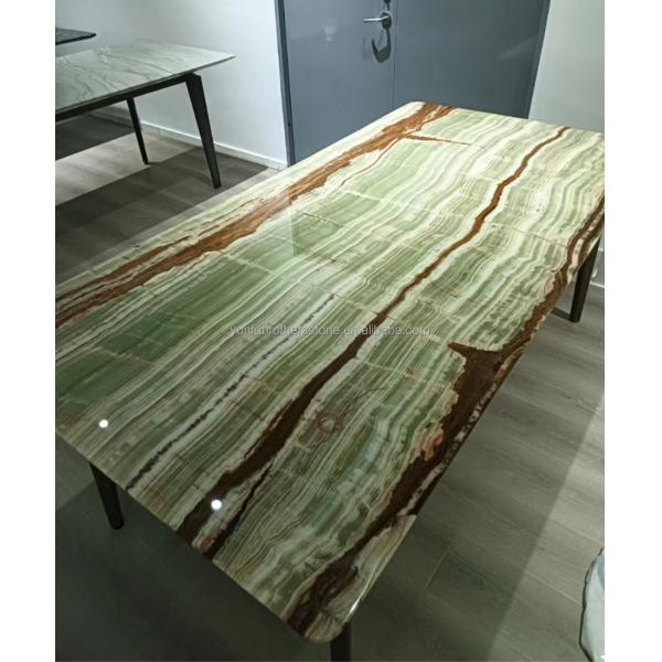 Polished Surface Finishing Pakistan Bamboo Onyx Marble Slabs for Table Modern Design Style