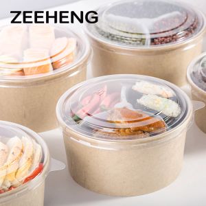 Microwavable Disposable Double PE Lined Paper Hot Soup Bowl 1300ml