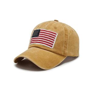 Trucker Curved Brim Six Panel Dad Cap Embroidered USA Logo