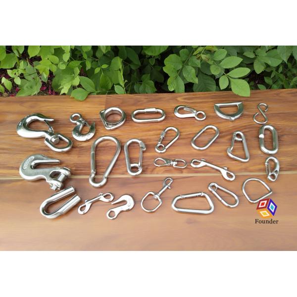 Water Treatment 8mm Stainless 304/316 Outdoor Chain Safety Spring Clip Carabiner Snap Hook OEM