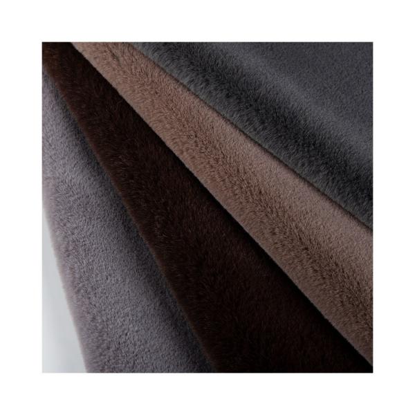 Buy 100% Polyester Front Material Plush Faux Fur Fabric for Coat Customized Design at wholesale prices