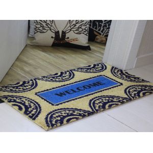 40*60cm Coir Coconut Entrance Matting Thickness 15mm PVC Backing