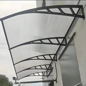 Adjustable Height Plastic Bracket Polycarbonate PC Sheet Canopy With Noise