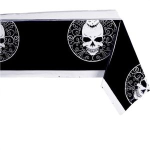 Square SGS PEVA Plastic Halloween Table Cover For Party
