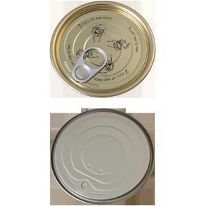 Quality Golden Lacquer Organosol Paste Tinplate Metal Can Lid 307# 83mm Easy Open for sale