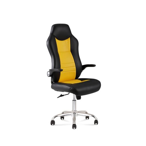 White Leather Gaming Swivel Chairs Chromeds Led 3D Paddle Shift BIFMA