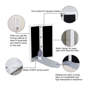 Multifunctional 8KG Full Length Mirrored Wall Mounted Ironing Cabinet