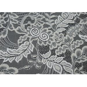China Elegant Popular Nylon Lace Fabric White Floral for Wedding Dress on sale