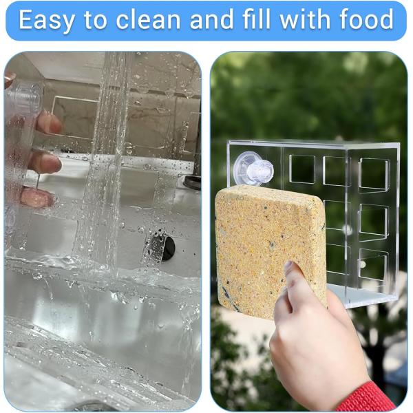 Window Acrylic Bird Feeder Hanging Mount Transparent Plexiglass Bird House OEM