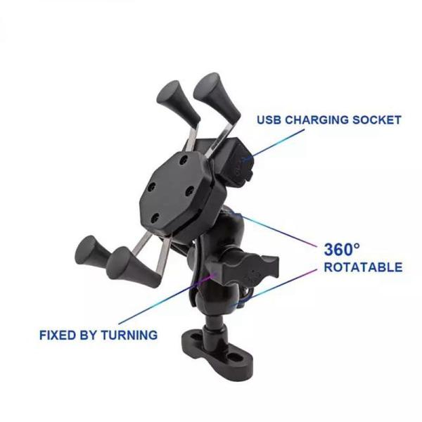 OEM Motorcycle Cell Phone Bracket , RoHS 0.5KG Bike Handle Mobile Stand