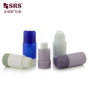 Quality Replaceable Empty Plastic PP PCR Recycled Round Deodorant Gel Refillable Roll On Applicator Bottle for sale
