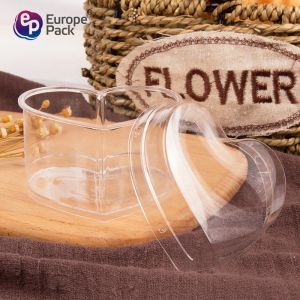 Recyclable custom size color clear container plastic heart shaped boxes for