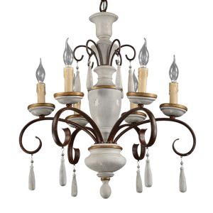 Antique Rustic wood and iron chandelier (WH-CI-29)
