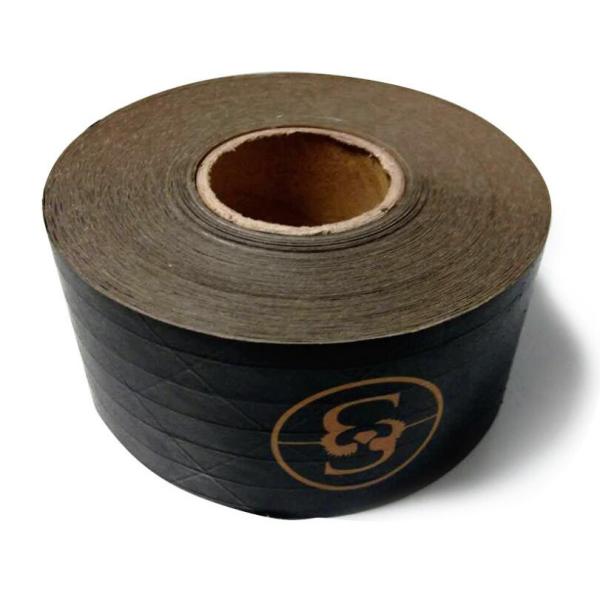ODM Black Printed Self Adhesive Brown Paper Tape Fiber Reinforced Gummed Tape