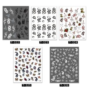 Quality Style Plastic 2D Japanese Diablo Snake Nail Stickers Cartoon Pattern Adhesive Backing for sale