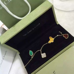 4 Motifs Lucky Alhambra Bracelet 18k Yellow Gold With Carnelian / Tiger'S Eye